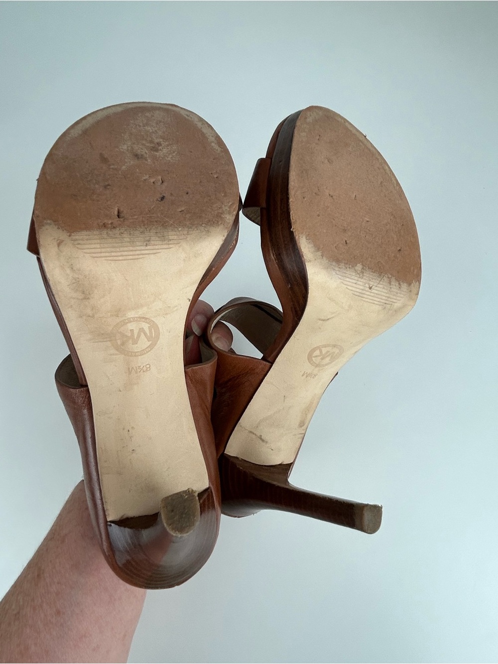 MICHAEL KORS BROWN NEUTRAL STRAP HIGH HEELS SIZE 8.5 - Picture 6 of 13